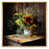 Toile avec cadre flottant or