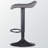 Melaine Adjustable Height Swivel Stool in Gray Faux Leather, 34.22'' H X 15.12'' W X 15'' D