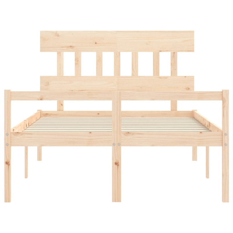 Bed Frame with Headboard, Brown, Double (4'6)