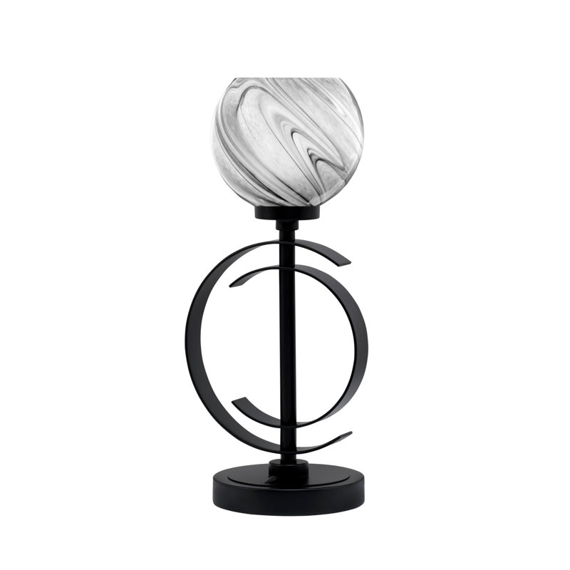 Lampe de table en acier inoxydable, Noir mat