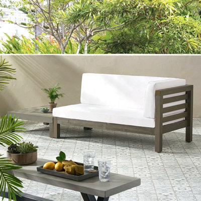 Banc d'angle en X avec table basse