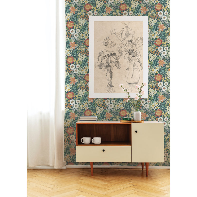 Anika Wallpaper Roll, Teal
