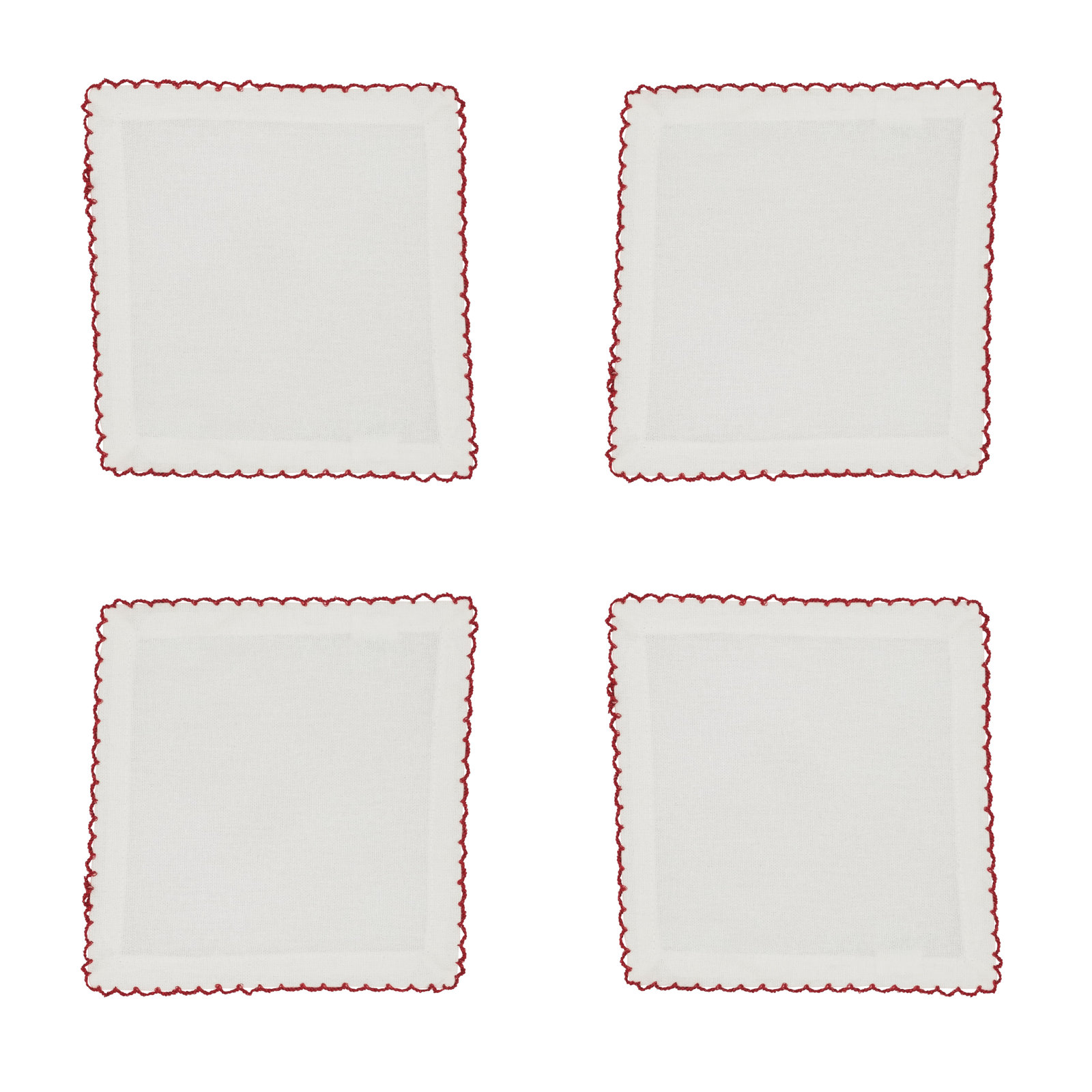 Vessie Reversible Cotton Napkin, 6" x 6", Red