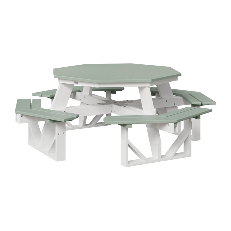 Ada Outdoor 3 - Piece Picnic Table, Seafoam/White