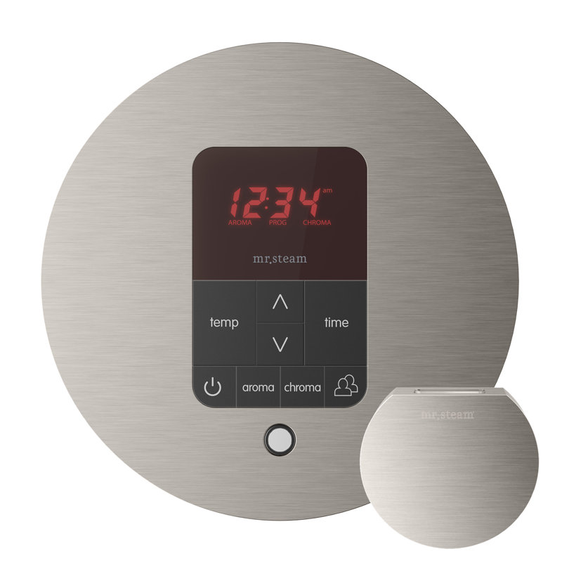 Thermostat et saunacore offre de douche rond itempo plus, Nickel brossé