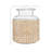 Round Glass Jar Vase with Decorative Cane Sleeve-477955905-478019025