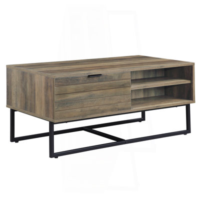 Rustic Oak & Black Finish Coffee Table