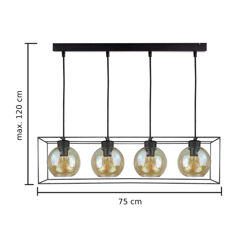 Aggy 4 - Light Black Square/Rectangle Pendant