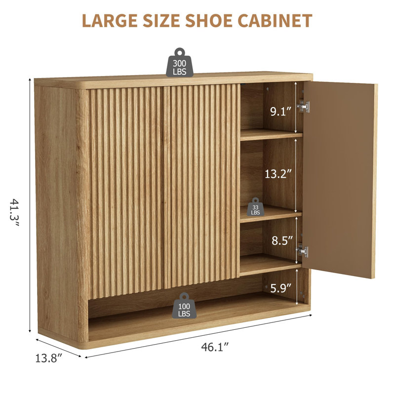 Meuble de rangement pour chaussures Modern, Bois naturel