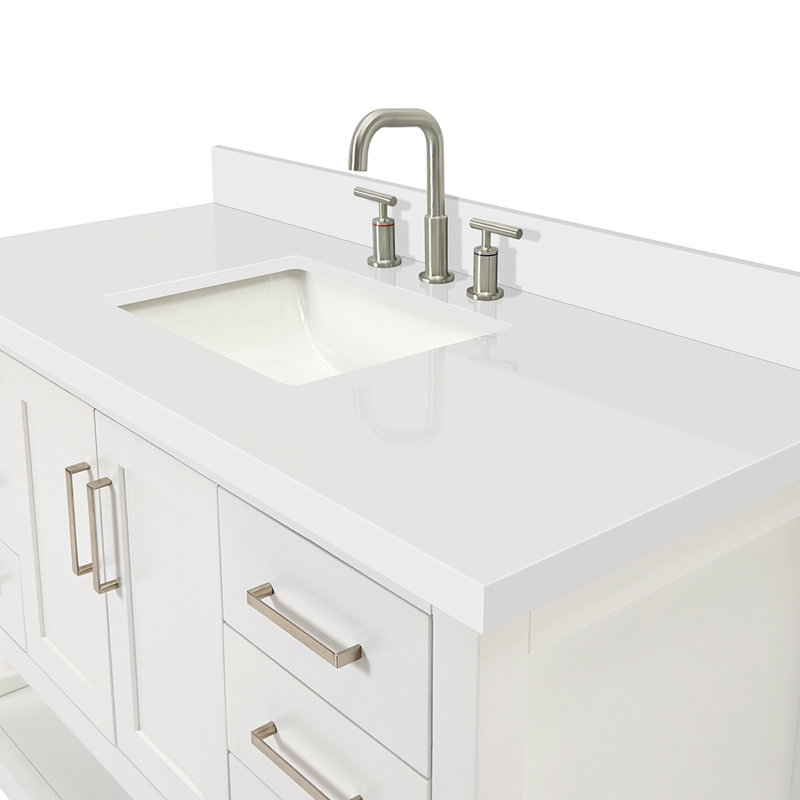 Magnolia Bath Vanity Rectangular Basin S049SWQ, White, Rectangular