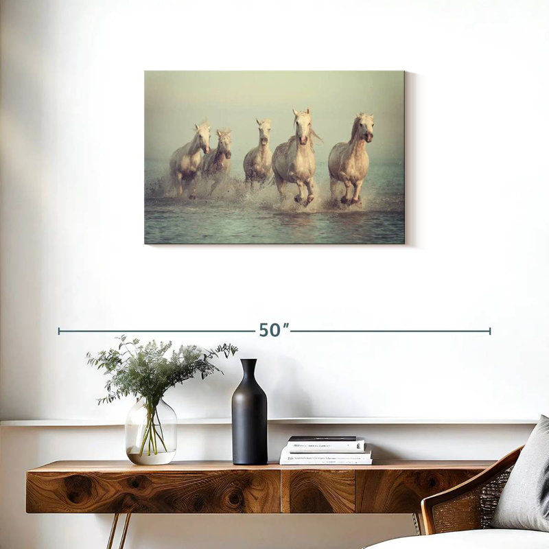 Brampt Camargue White Horses, 20" H x 30" W