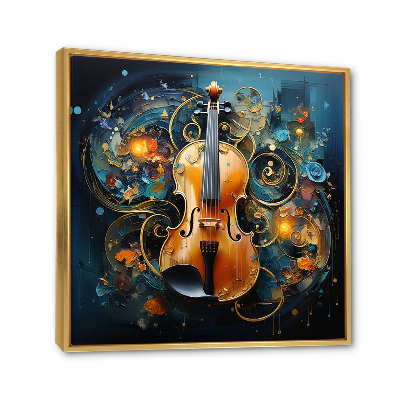 Music Symphonic Fusion Layers - Impression, Cadre flottant doré, H 30 po x l 30 po