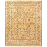 Tabriz Oriental Hand-Knotted Wool/Silk Beige/Rust/Navy Area Rug