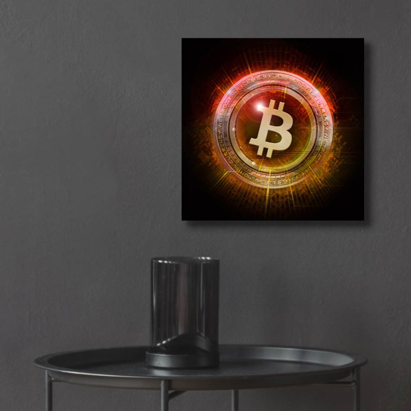 «Wagmi Bitcoin Crypto» par Epic Portfolio, art mural en verre acrylique, H 12 po x l 12 po x P 0,13 po