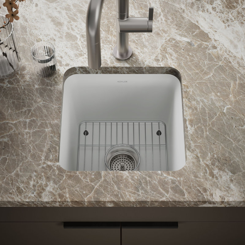Cairn 15 L x 15 W Neoroc Undermount Bar Sink, Blanc mat