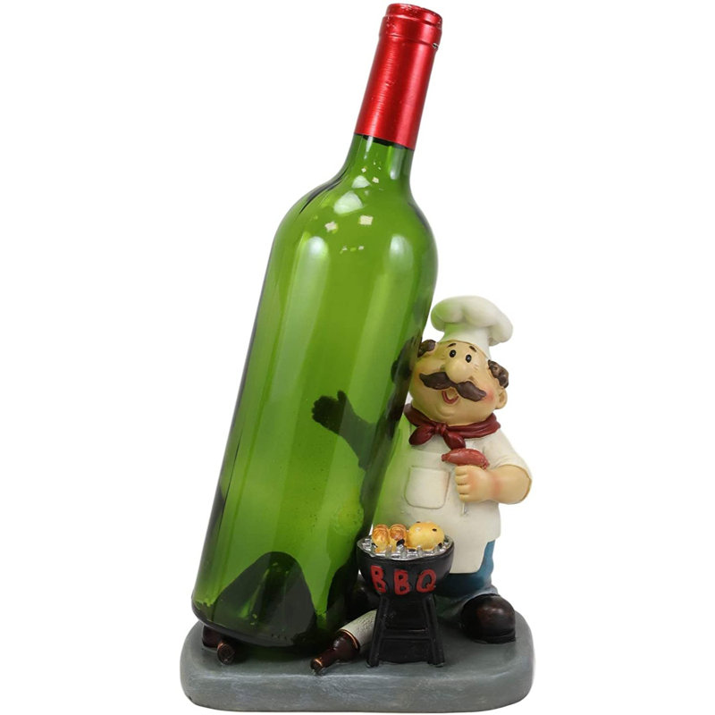 Support à vin de table pour 1 bouteille en verre/beige/gris/brun Nalani