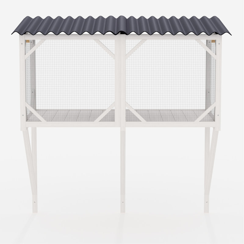 Boîte à fenêtre pour chat - Enceinte d'extérieur 43,3 po pour petits chats, facile à assembler, profiter d'une vue à 3 côtés tout usage, propre, donne aux chats une vue panoramique