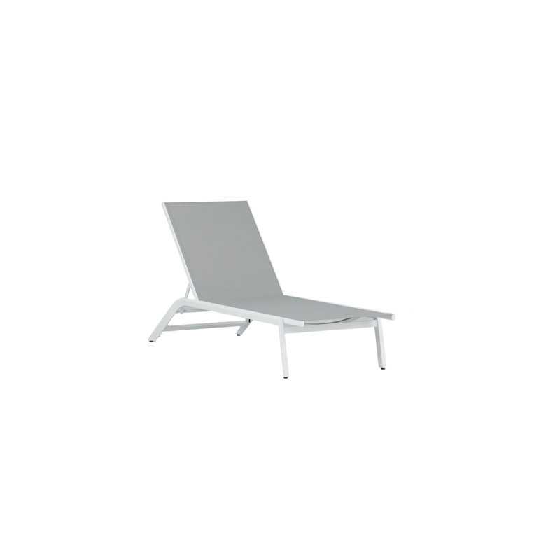 Fedele 196cm Long Reclining Single Sun Lounger, White