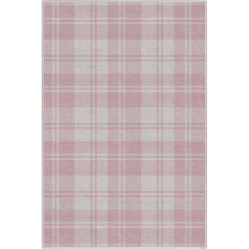 Tapis rose à motif géométrique Kehr, Rectangle 3 pi 3 po x 5 pi