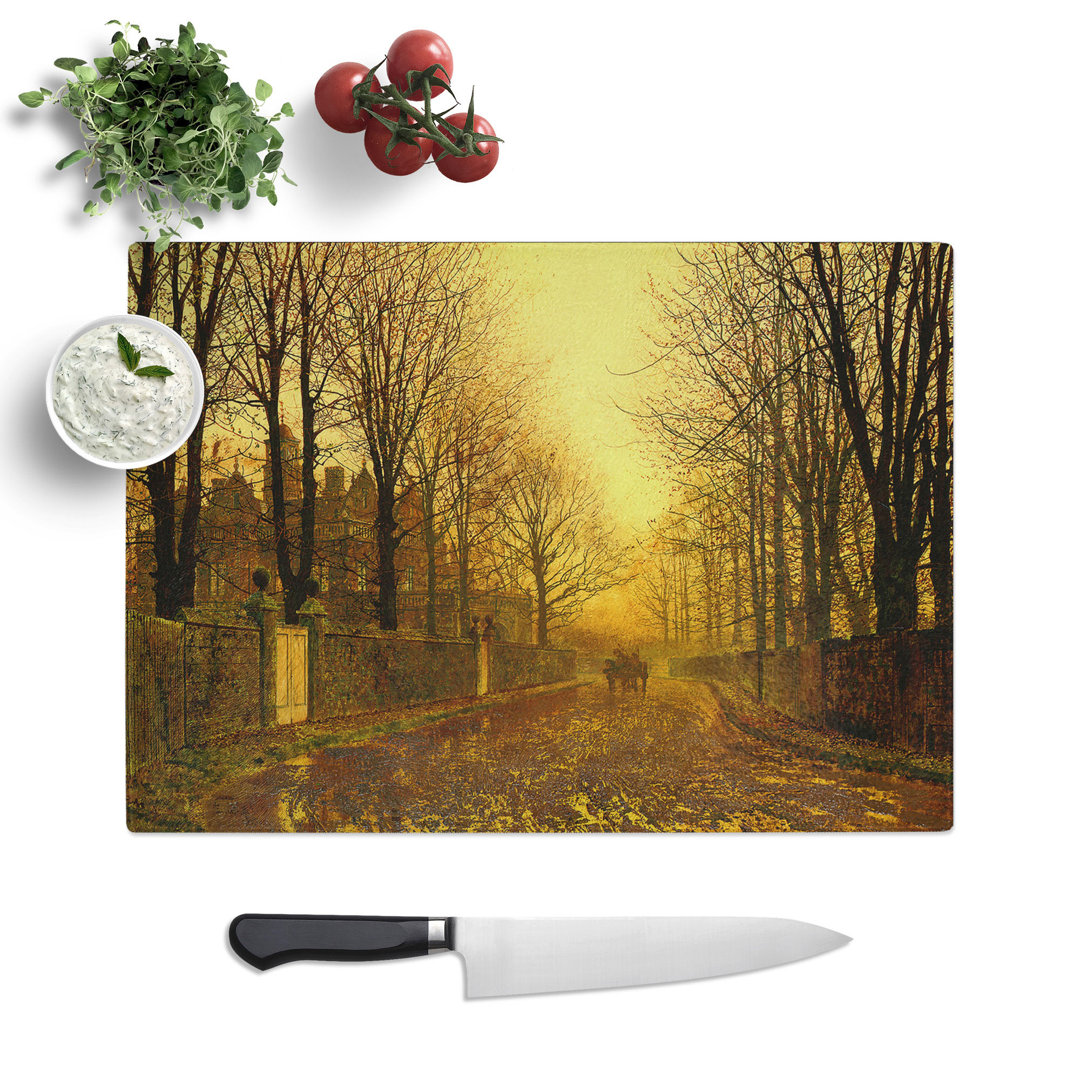 Autumn Evening by John Atkinson Grimshaw Chopping Board