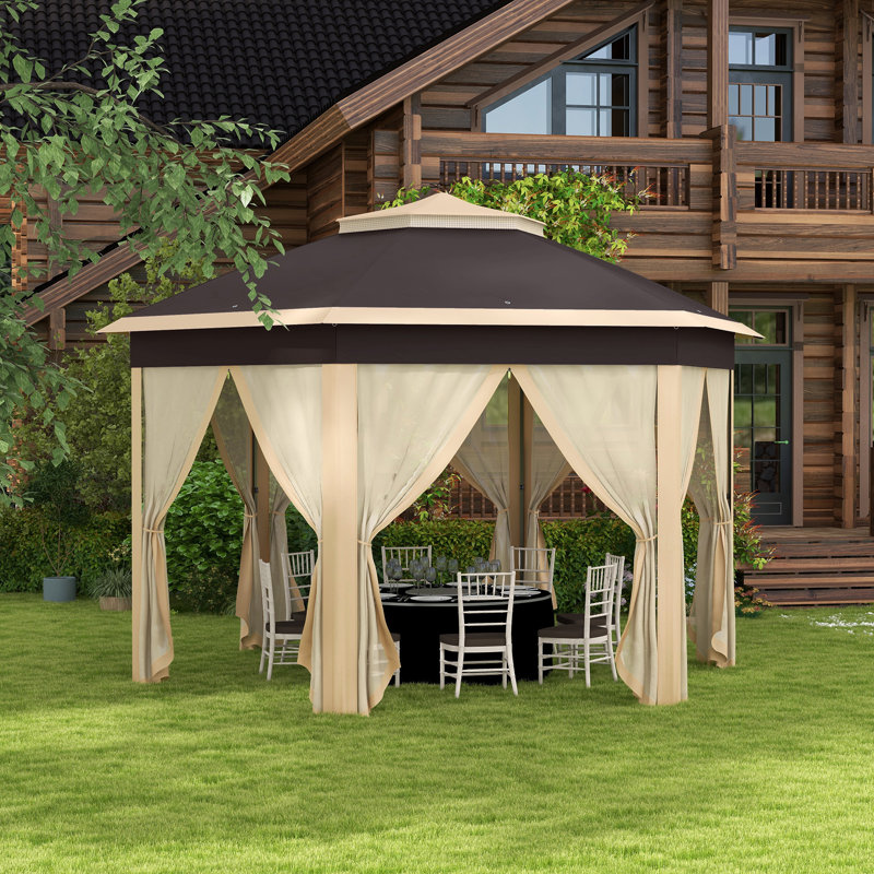 Pavillon de jardin escamotable Outsunny 13 pi x 13 pi