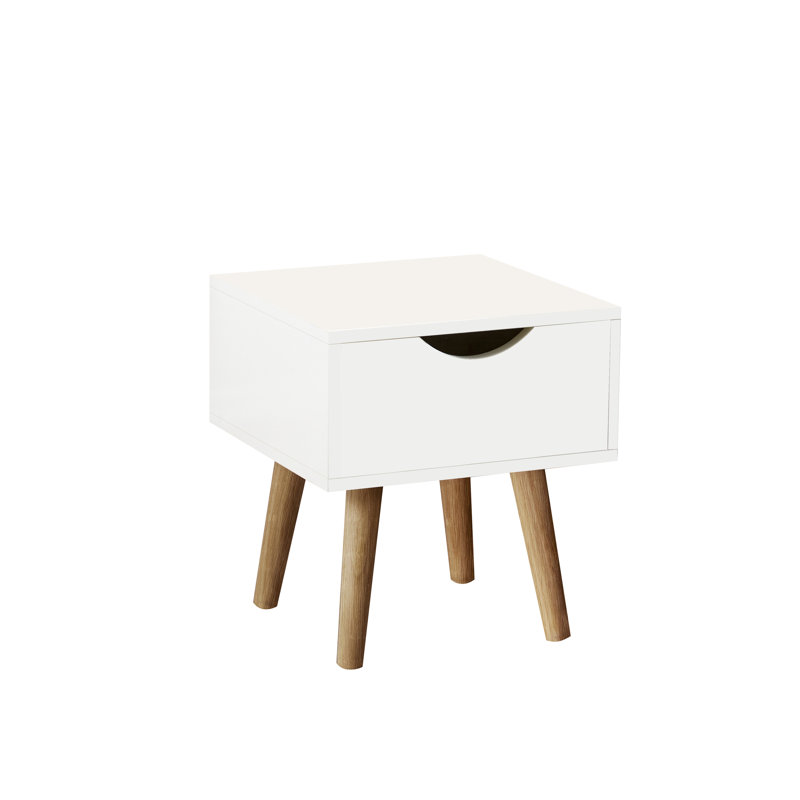 Kennedy 1 Drawer Bedside Table, White
