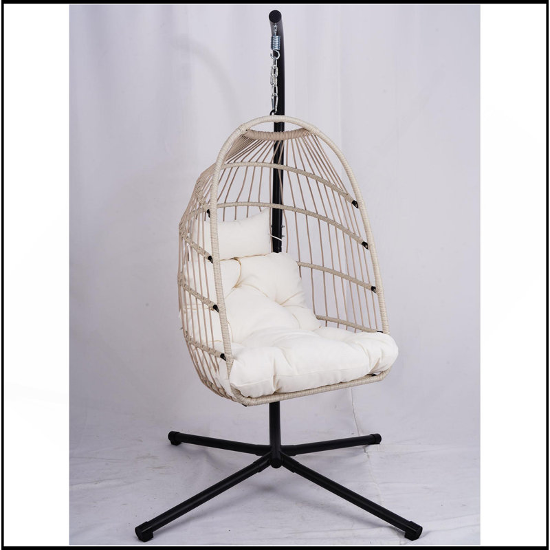 Fauteuil suspendu d'extérieur blanc cassé, Blanc cassé