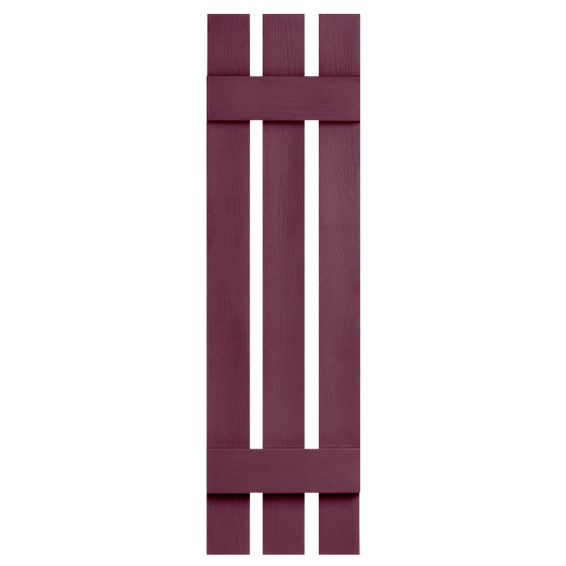 Bordeaux 35" H Burgundy Vinyl Board and Batten Shutters