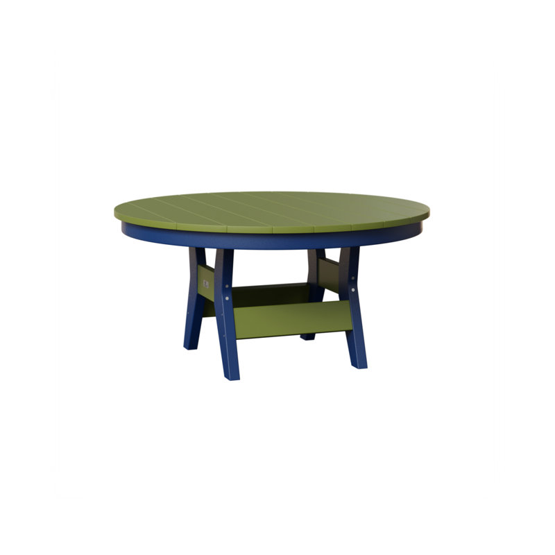 Harbor Outdoor Round Coffee Table, Kiwi Green, Pacific Blue