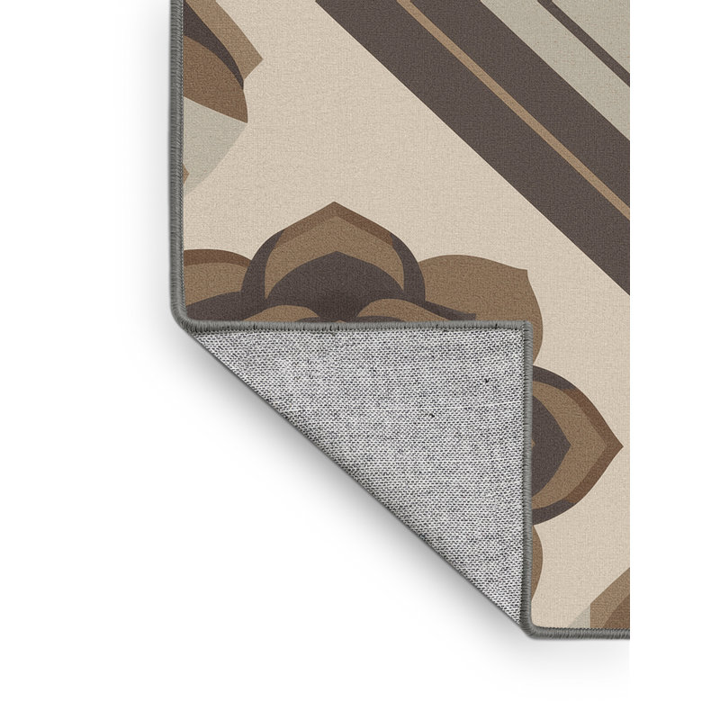 Machine Washable Orlandra Echeveria Modern & Contemporary Geometric Shapes Rug in Gray – Gray Binding, 2x4
