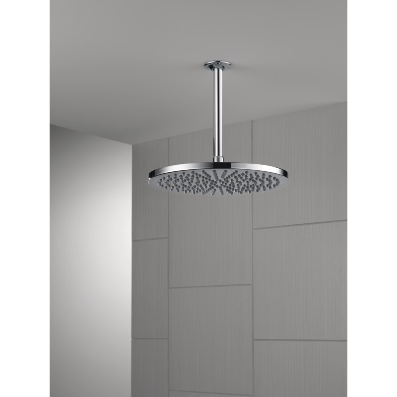 Rain Fixed Shower Head with H2Okinetic Technology, Lumicoat Chrome