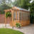 Backyard Discovery Bellerose 9' x 6' Cedar Wood and Polycarbonate Walk-In Outdoor Greenhouse Kit with Pergola