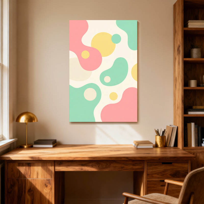 Abstract Pastel Abstract Shapes And Circles Pattern