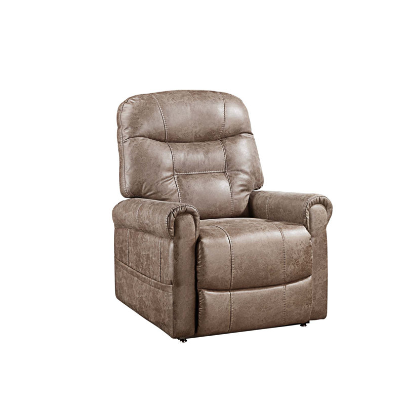 Aventura Upholstered Lift Assist Power Recliner, Mushroom