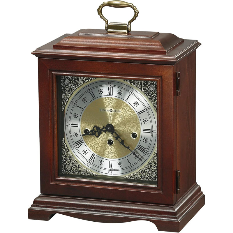 Bracket Mantel Clock - Windsor Cherry Wood, Classic Design, Key-Wound Single Chime Movement