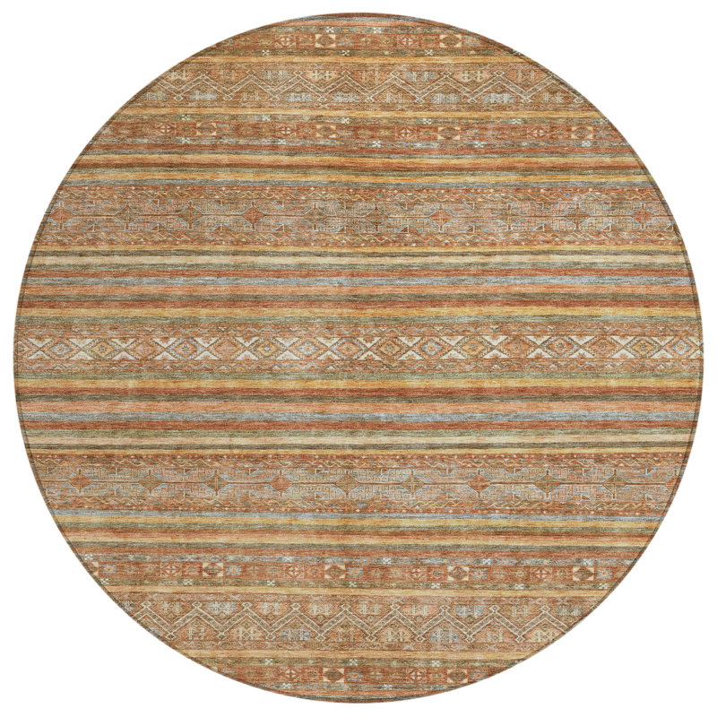 Tapis rond 8 pi Terra Cotta