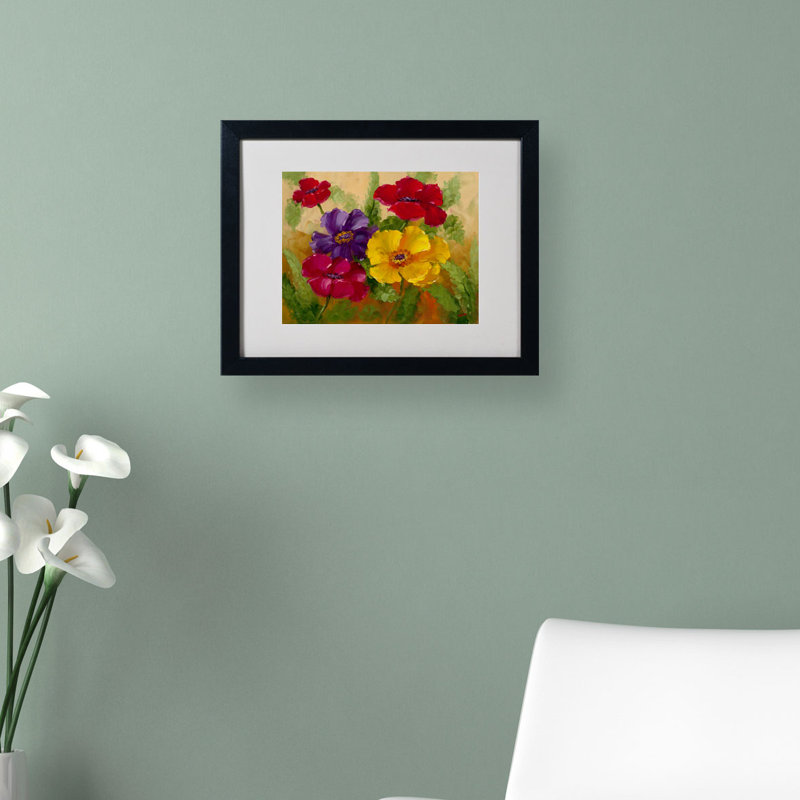 Framed Floral Canvas Print with Black Frame, 11" x 14"