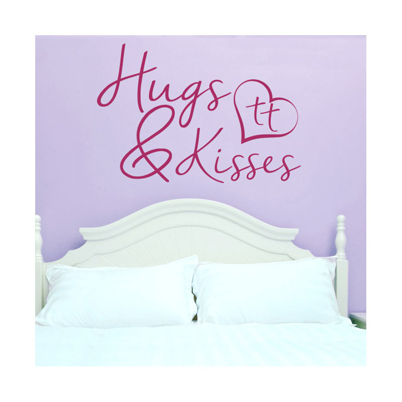 Hugs and Kisses Wall Sticker, Medium, Violet