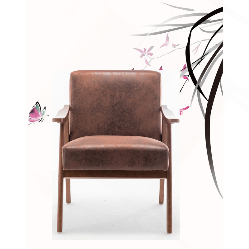 Jamesina 26.37" W Armchair, Brown Microfiber/Microsuede