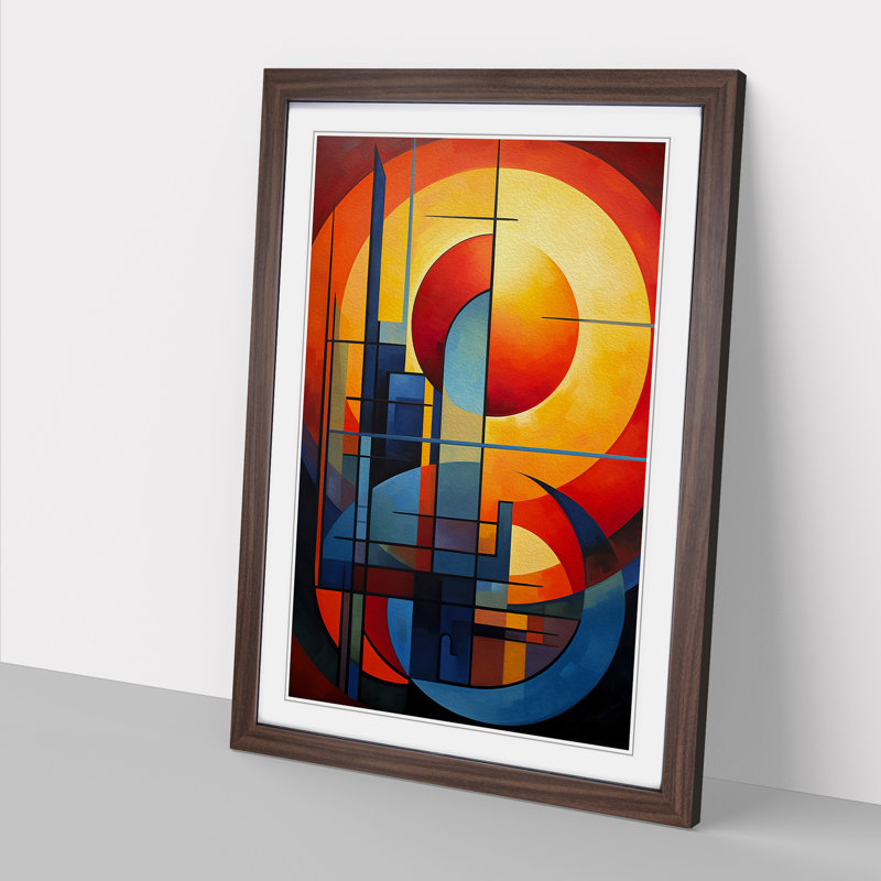 Single Picture Frame Print on Wood, Walnut Framed, 64cm H x 46cm W