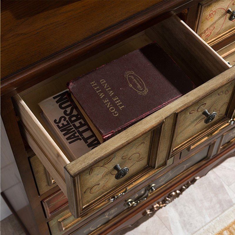 American style 9 drawer painted accent cabinet