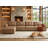 Bendire Oversized 151"W Leather Sectional Sofa Couch W/ Ottoman (with wheels)-1069446506