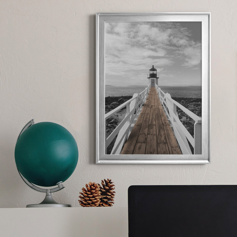 Port Clyde Lighthouse - Photographie de cadre photo sur toile, H 18,5 po x l 24,5 po x P 1,5 po, Argent
