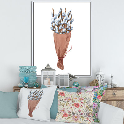 «Bunch Of Pussy Willow Twigs I», reproduction encadrée sur toile