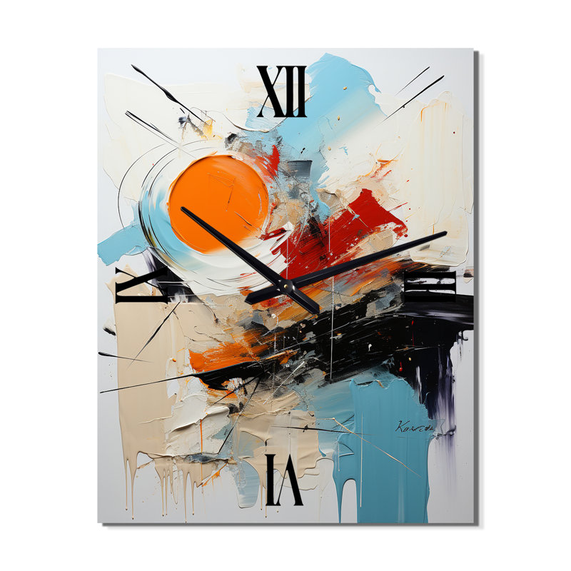 Delan - Horloge murale moderne à peinture abstraite, Petit