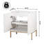 Rowan l 30 po x P 18 po x H 33 po. Armoire de salle de bain géométrique moderne à fermeture douce à 2 tablettes seulement (lavabo non inclus), blanc-113431545