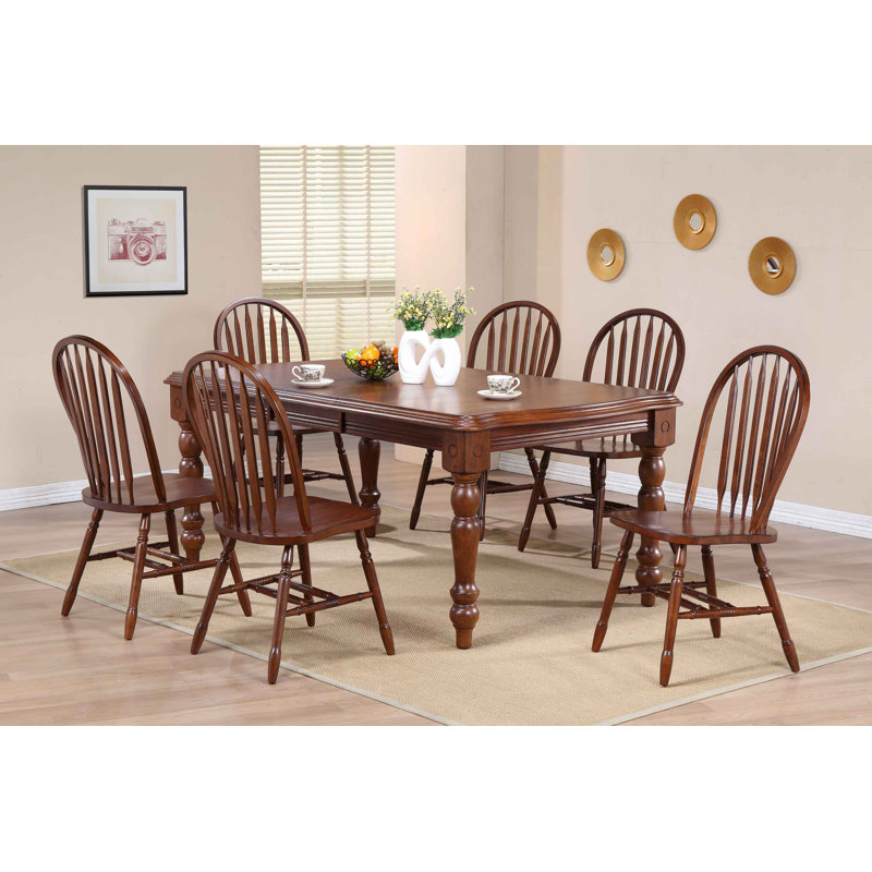 Azizi Extendable Oak Dining Table, Chestnut