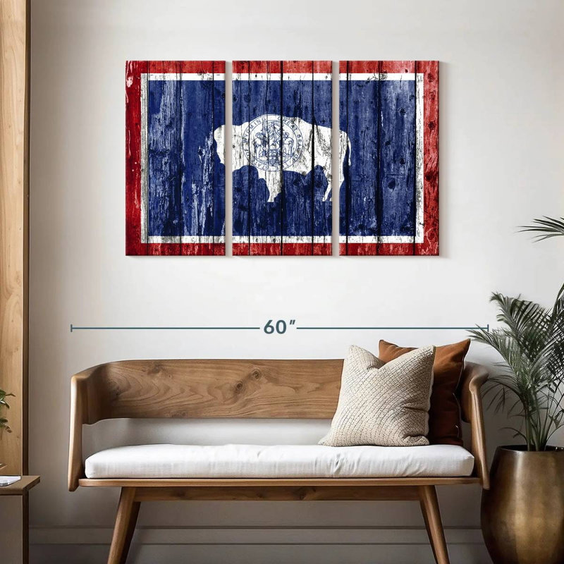 Drapeau de Borges, style Wyoming, H 28 po x l 45 po
