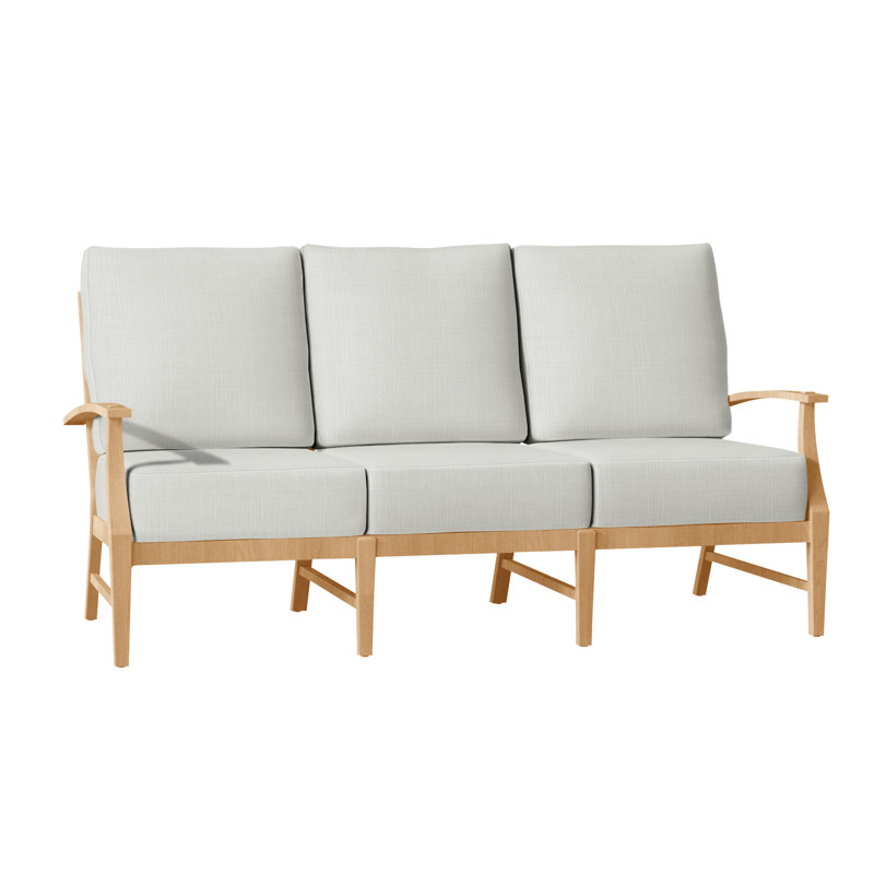 Croquet Teak Sofa - Natural Teak, Natural Teak, No Welt, Verona Silver Sunbrella®