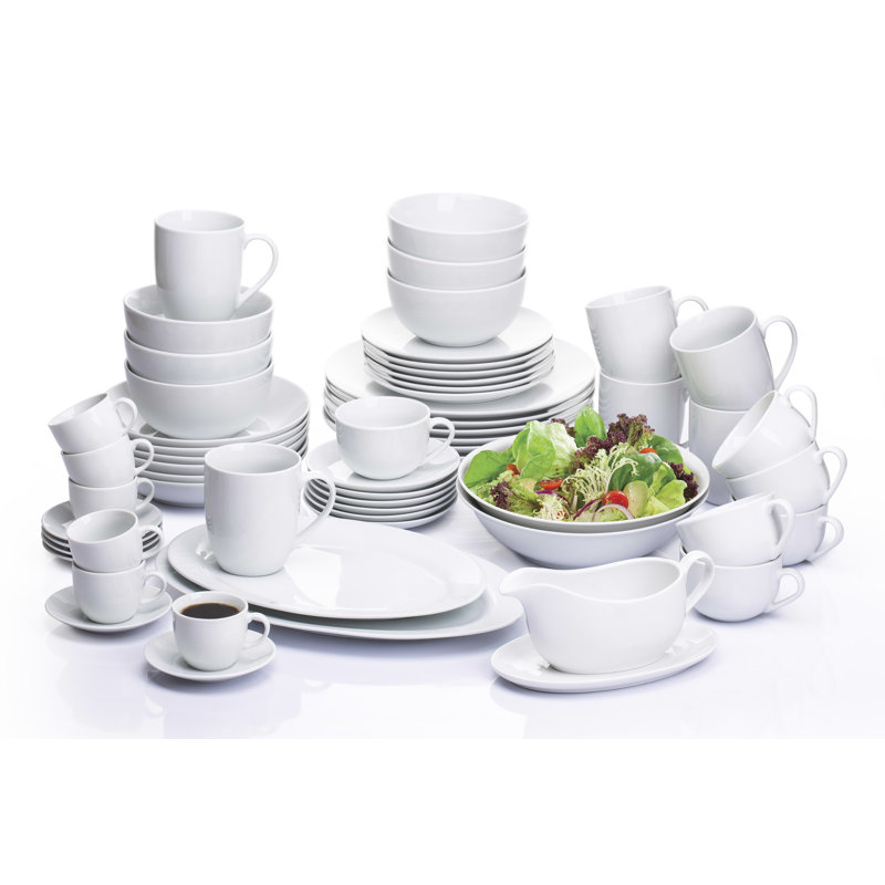 Porcelain China Dinnerware Set 60 Piece - Service for 6